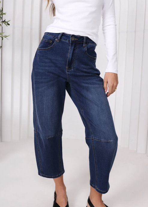 Toni Barrel Jeans Dark Blue | Abbey Road Kaikoura