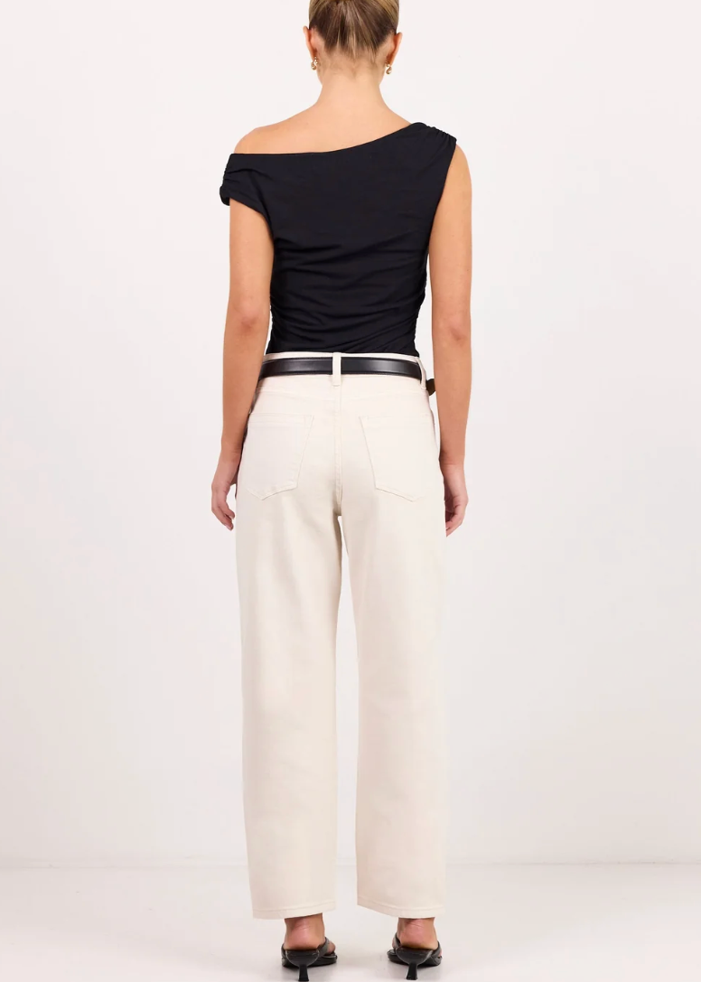 Traditional Ecru Stretch Soft Barrel Jeans | Abbey Road Kaikoura