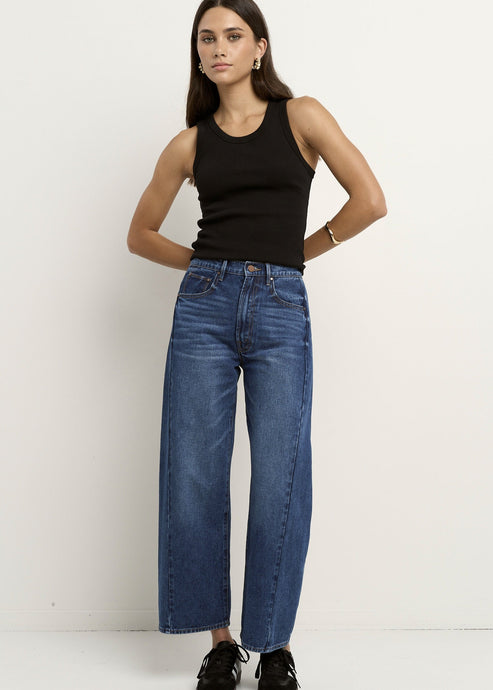 Varsity Forward Seam Barrel Jeans Deep Blue | Abbey Road Kaikoura