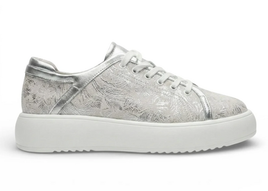 Vela Silver Floral Platform Sneaker | Abbey Road Kaikoura