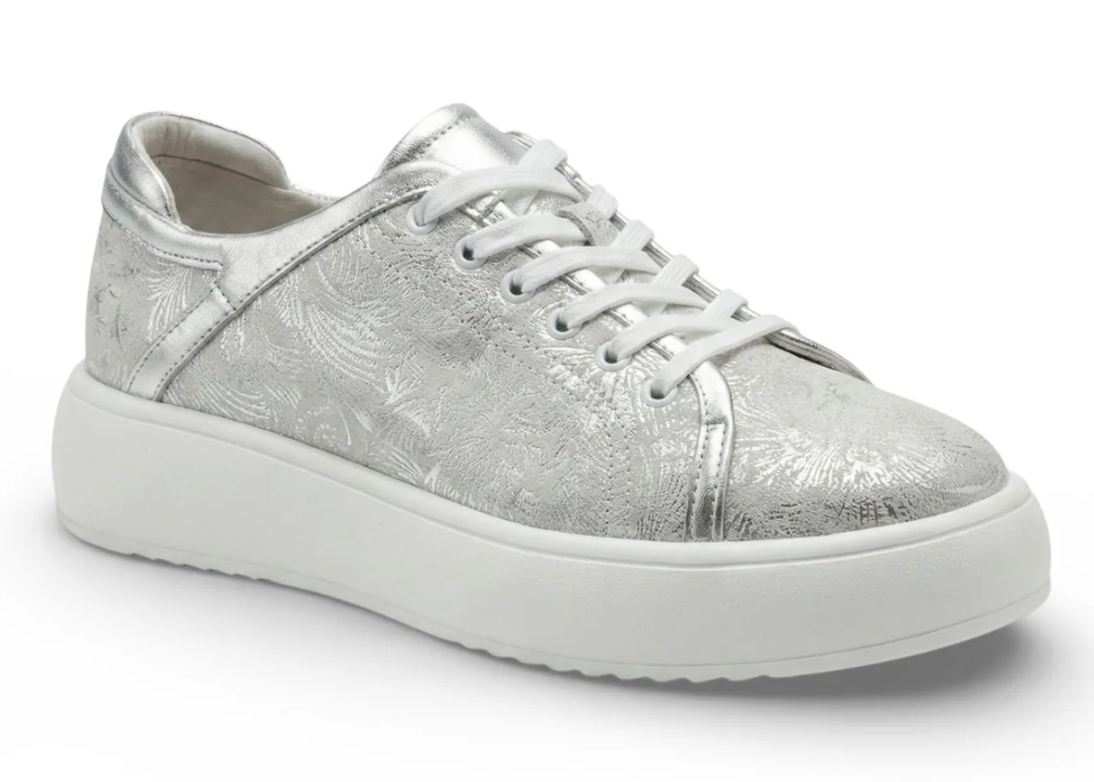 Vela Silver Floral Platform Sneaker | Abbey Road Kaikoura