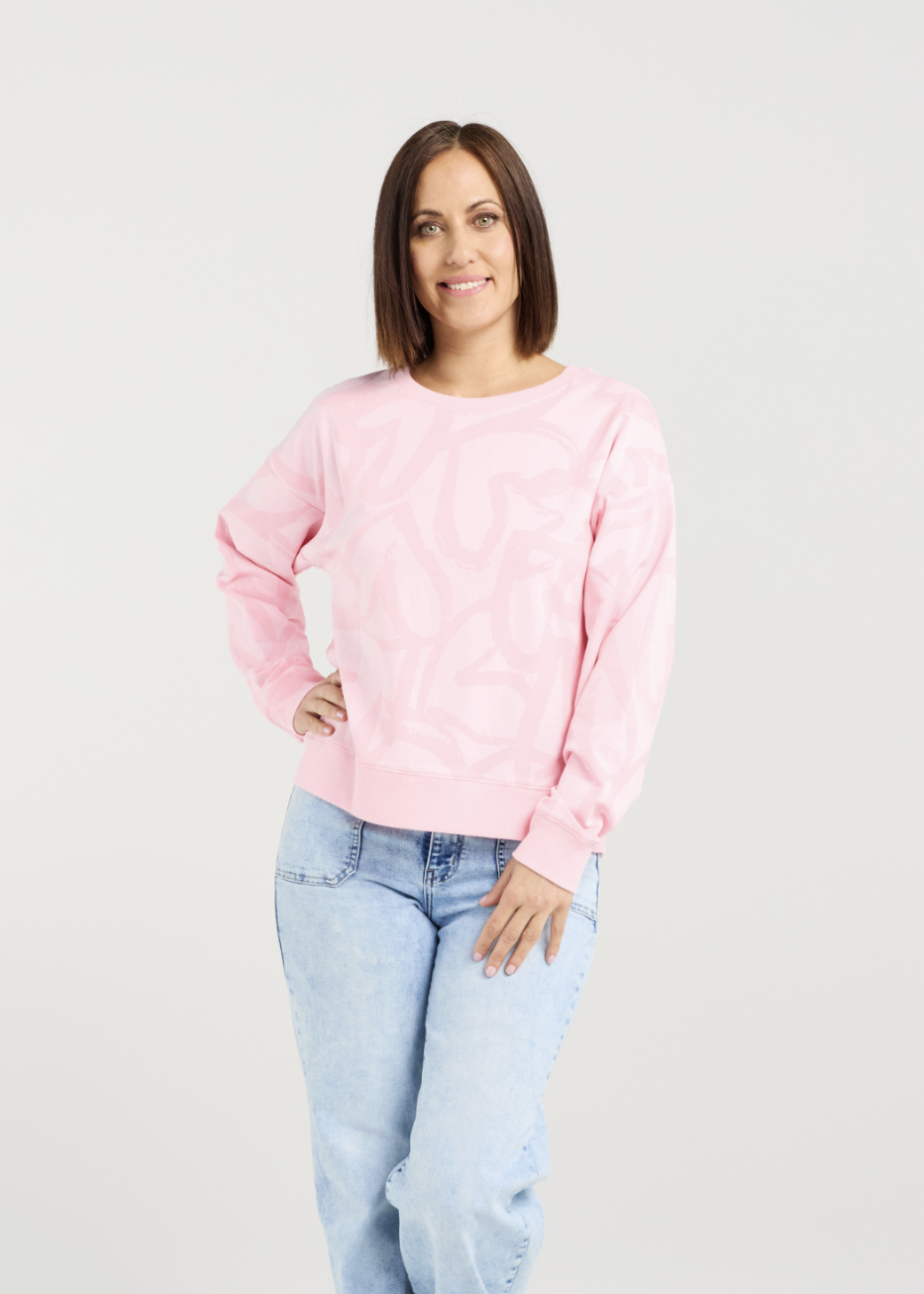 Verona Jumper - Pink Hearts | Abbey Road Kaikoura