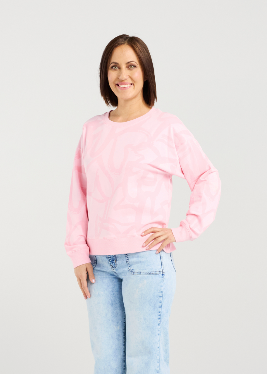 Verona Jumper - Pink Hearts | Abbey Road Kaikoura