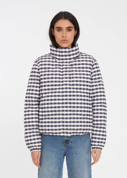 Wmns Demi Puffer JKT Gingham | Abbey  Road Kaikoura