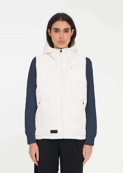 Women's Classic Down Vest Hrgbone Chalk  | Abbey Road Kaikoura