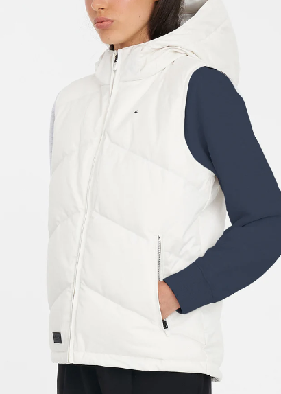 Women's Classic Down Vest Hrgbone Chalk  | Abbey Road Kaikoura