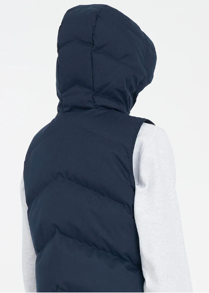 Women's Classic Down Vest Hrgbone Navy | Abbey Road Kaikoura