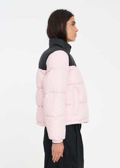 Women's Rider Puffer Jacket Black/Petal | Abbey Road Kaikoura