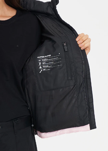 Women's Rider Puffer Jacket Black/Petal | Abbey Road Kaikoura