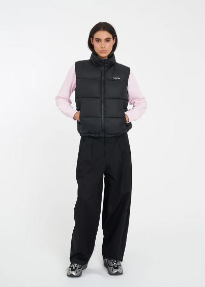 Women's Rider Puffer Vest Black  | Abbey Road Kaikoura