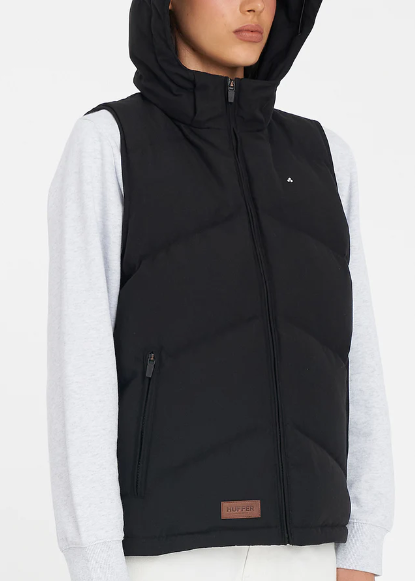 Womens Classic Down Vest Black  | Abbey Road Kaikoura