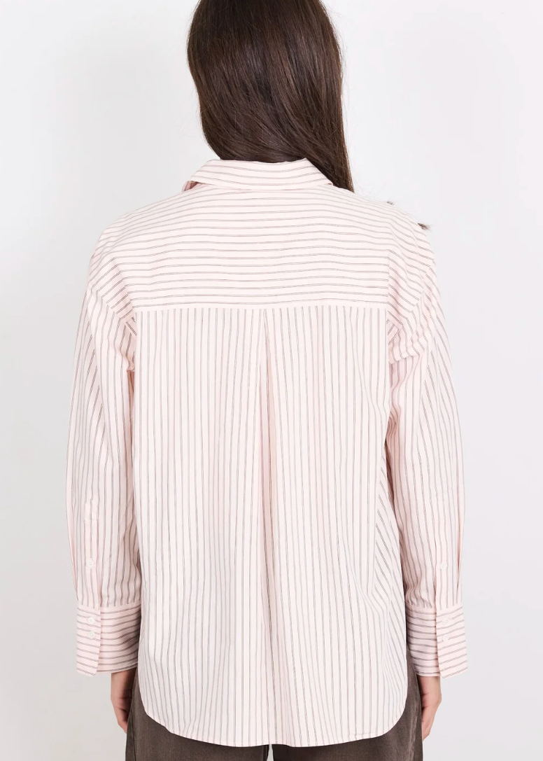 You Got This Blush Double Pinstripe Oversized Boyfriend Shirt | Abbey Road Kaikoura