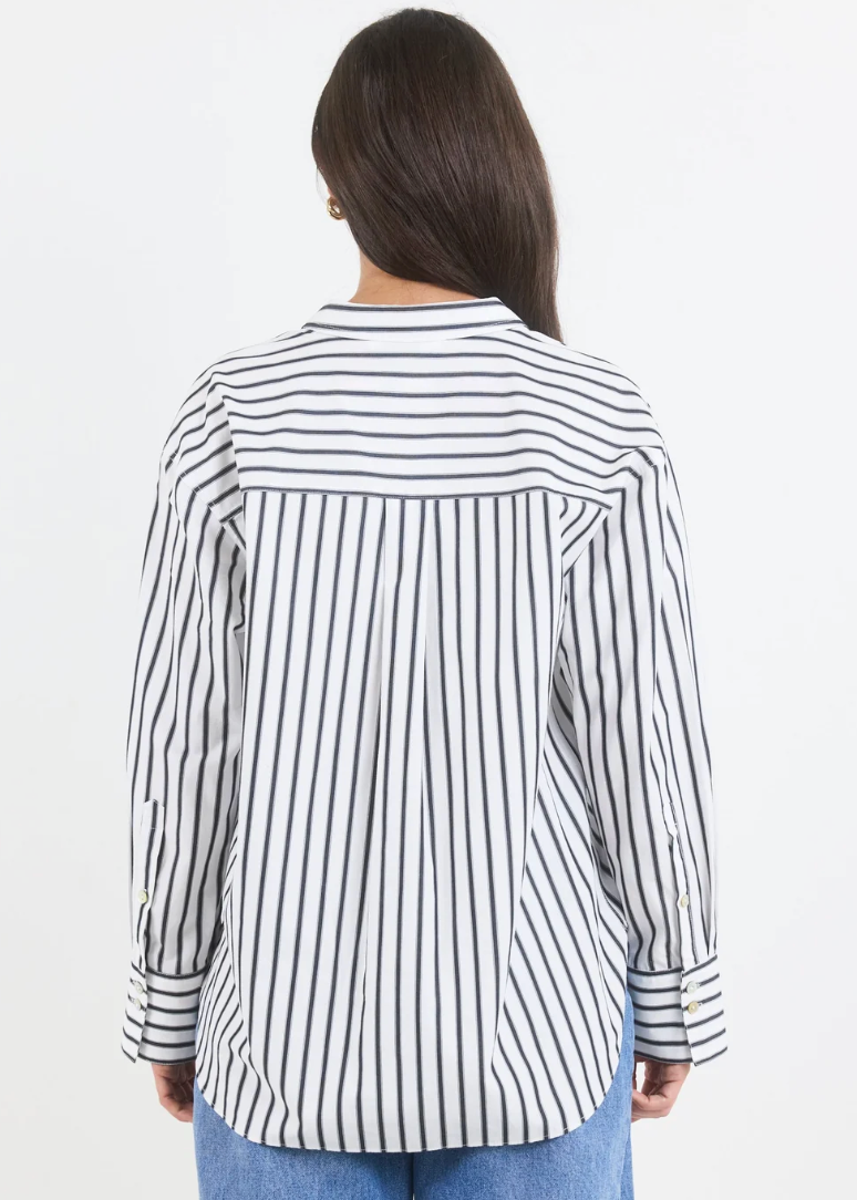 You Got This Boyfriend Shirt White Black Stripe | Abbey Road Kaikoura