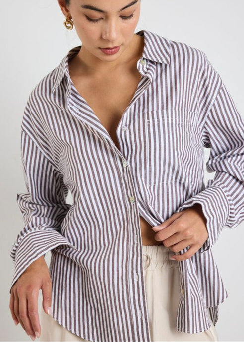 You Got This Chocolate Oversized Shirt Chocolate Stripe| Abbey Road Kaikoura 