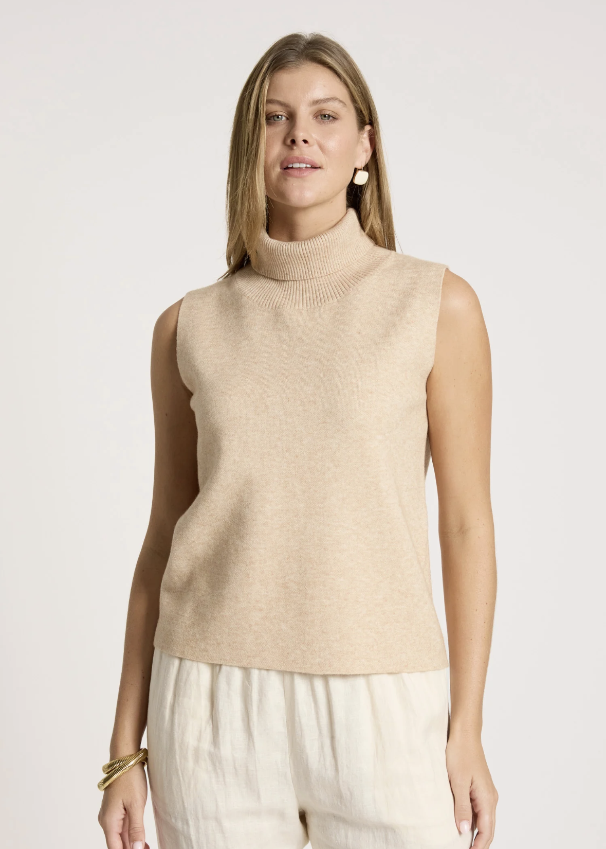 Zala Knit Vest - Bisque | Abbey Road Kaikoura