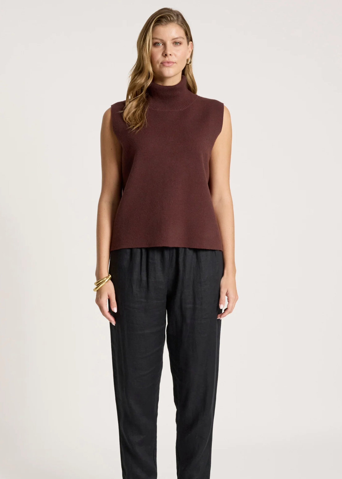 Zala Knit Vest - Mahogany  | Abbey Road Kaikoura 