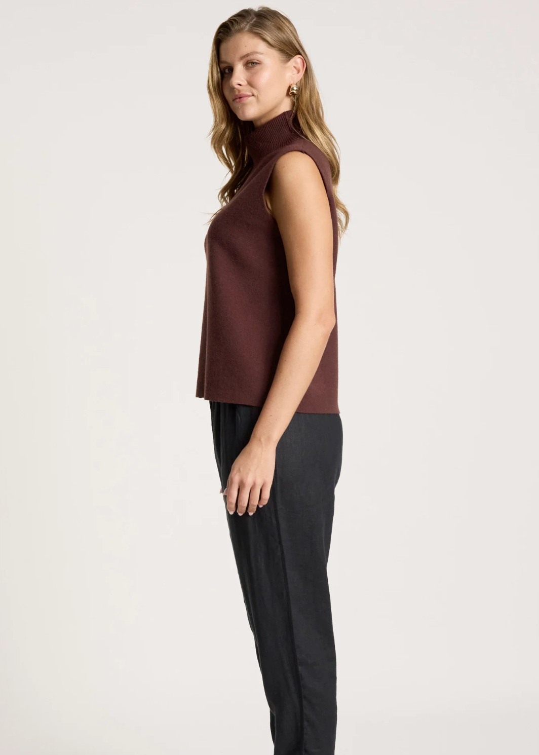 Zala Knit Vest - Mahogany  | Abbey Road Kaikoura 