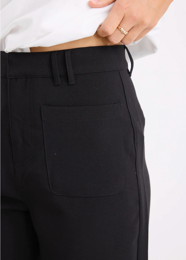 Zoey Tailored High Rise Wide Leg Pants / Black | Abbey Road Kaikoura