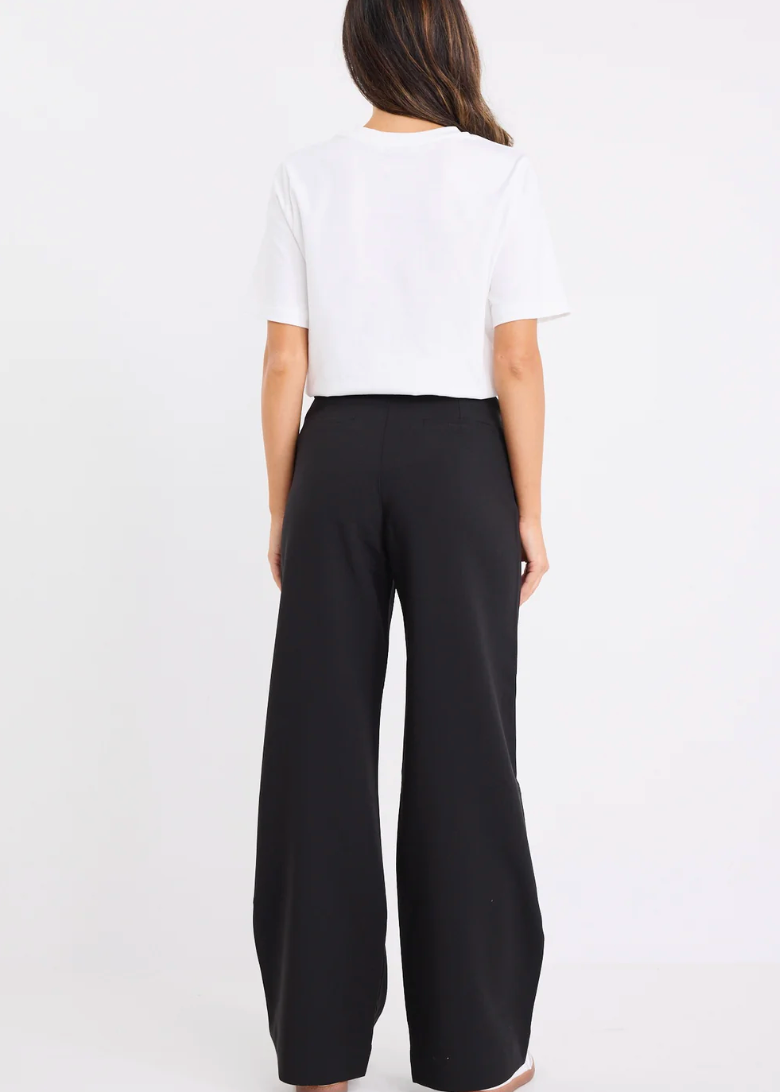 Zoey Tailored High Rise Wide Leg Pants / Black | Abbey Road Kaikoura