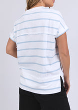 Load image into Gallery viewer, Allison Stripe Tee White/Sky Blue Stripe | Abbey Road Kaikoura