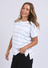 Load image into Gallery viewer, Allison Stripe Tee White/Sky Blue Stripe | Abbey Road Kaikoura
