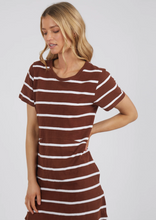 Load image into Gallery viewer, Foxwood Bay Dress Chocolate White Stripe | Abbey Road Kaikoura
