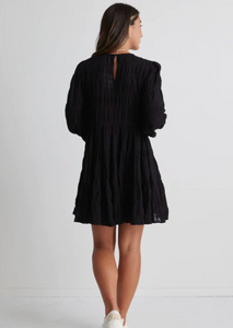 IVY & JACK Bella Black Shirred Mini Dress | Abbey Road Kaikoura