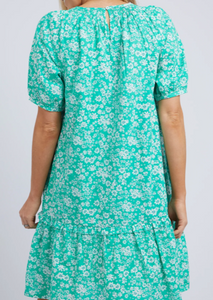 FOXWOOD Bloom Dress Emerald Print | Abbey Road Kaikoura