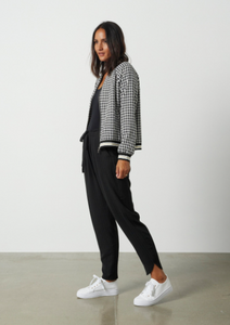 ET ALIA Bomber Jacket Black Check | Abbey Road Kaikoura