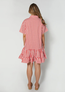 DEAR SUTTON Bonnie Dress Red Stripe | Abbey Road Kaikoura