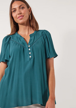 Load image into Gallery viewer, ISLE OF MINE Botanical Blouse Teal | Abbey Road Kaikoura