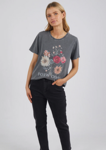 FOXWOOD Bouquet Tee Washed Black | Abbey Road Kaikoura