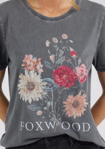 FOXWOOD Bouquet Tee Washed Black | Abbey Road Kaikoura