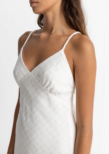 RHYTHM Briannah Bias Cut Midi Dress White | Abbey Road Kaikoura