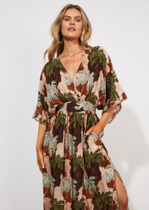 HAVEN Cayman Batwing Maxi Dress-Palms | Abbey Road Kaikoura