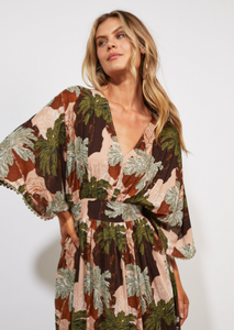 HAVEN Cayman Batwing Maxi Dress-Palms | Abbey Road Kaikoura