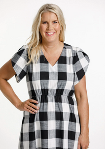 HOME LEE Greta Dress Gingham Check | Abbey Road Kaikoura