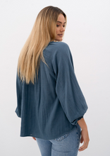 Load image into Gallery viewer, HUMIDITY Chi Chi Blouse Steel Blue | Abbey Road Kaikoura
