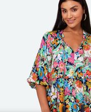 Load image into Gallery viewer, EB &amp; IVE Espirit Frill Top Navy Flourish | Abbey Road Kaikoura