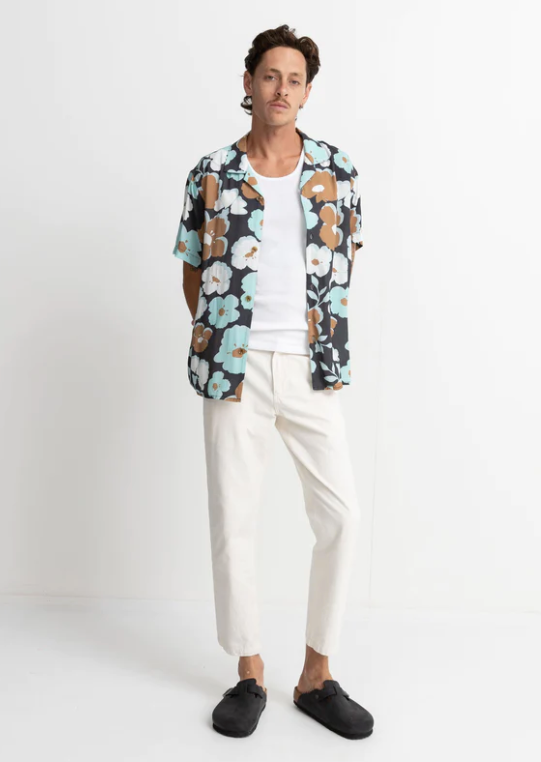 RHYTHM Floral SS Shirt Vintage Black | Abbey Road Kaikoura