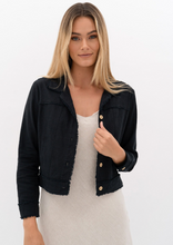 Load image into Gallery viewer, HUMIDITY Isabella Linen Jacket Black | Abbey Road Kaikoura