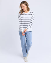 Load image into Gallery viewer, Jayne Stripe Throw On White With Charcoal Stripe | Abbey Road Kaikoura