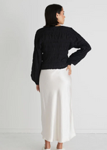 Load image into Gallery viewer, IVY &amp; JACK Jolie Shirred Long Sleeve Button Down Top Black| Abbey Road Kaikoura