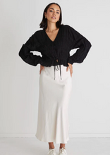 Load image into Gallery viewer, IVY &amp; JACK Jolie Shirred Long Sleeve Button Down Top Black| Abbey Road Kaikoura