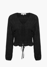Load image into Gallery viewer, IVY &amp; JACK Jolie Shirred Long Sleeve Button Down Top Black| Abbey Road Kaikoura