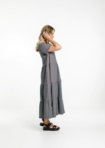 HOME LEE Kendall Dress Winter Stripe | Abbey Road Kaikoura