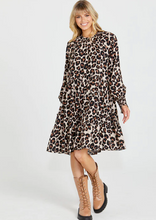 Load image into Gallery viewer, SASS Kylie Frill Neck Dress Animal | Abbey Road Kaikoura