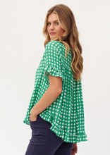 Load image into Gallery viewer, LEMON TREE Madelaine Top Green Check | Abbey Road Kaikoura