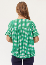 Load image into Gallery viewer, LEMON TREE Madelaine Top Green Check | Abbey Road Kaikoura
