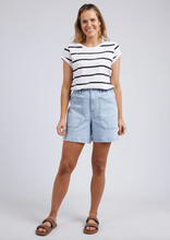 Load image into Gallery viewer, Foxwood Manly Stripe Tee Black/White Stripe | Abbey Road Kaikoura